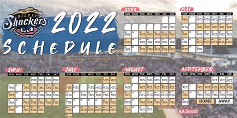 Biloxi shuckers schedule - The Biloxi Shuckers, Double-A affiliate of the Milwaukee Brewers, have announced game times for all 69 home games for the 2023 regular season. View Full Schedule Here For most Tuesday through Friday games in the 2023 season, first pitch at MGM Park will be at 6:35 pm. The Shuckers will